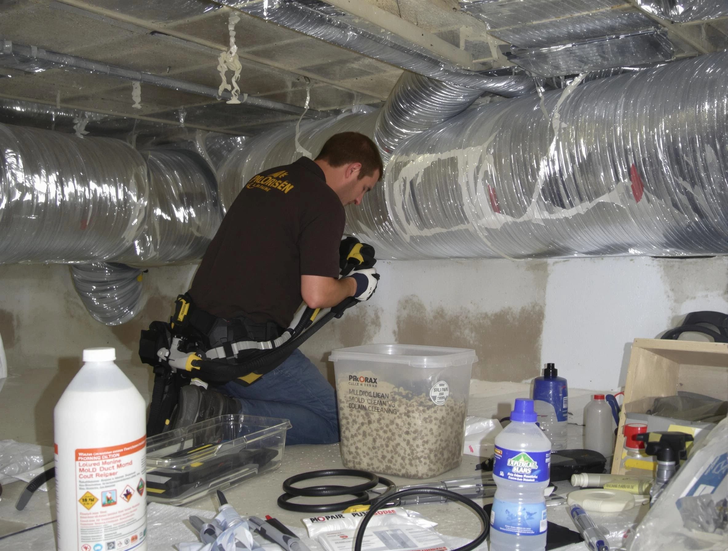 Christiana Air Duct Cleaning specialist performing professional mold removal from air ducts in Christiana