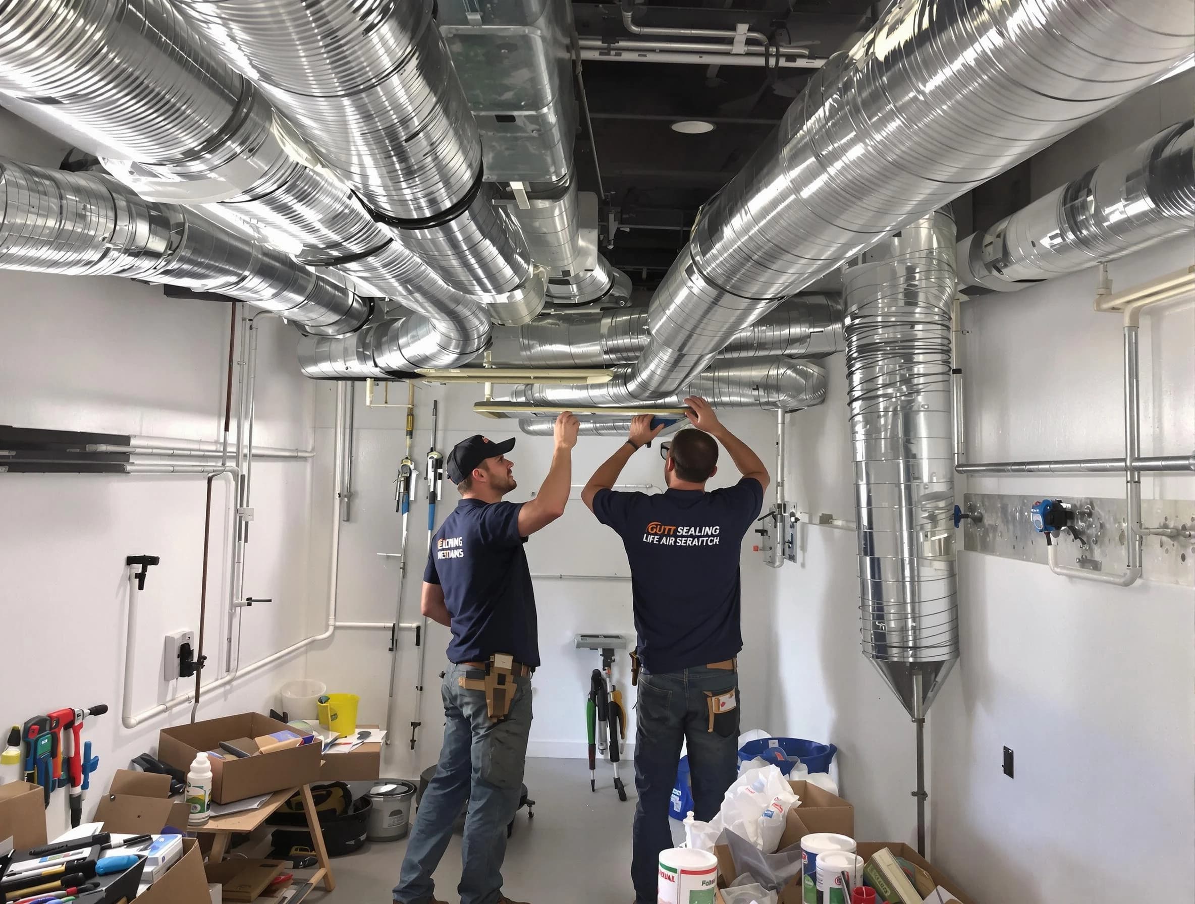 Christiana Air Duct Cleaning technician applying professional duct sealing solutions in Christiana