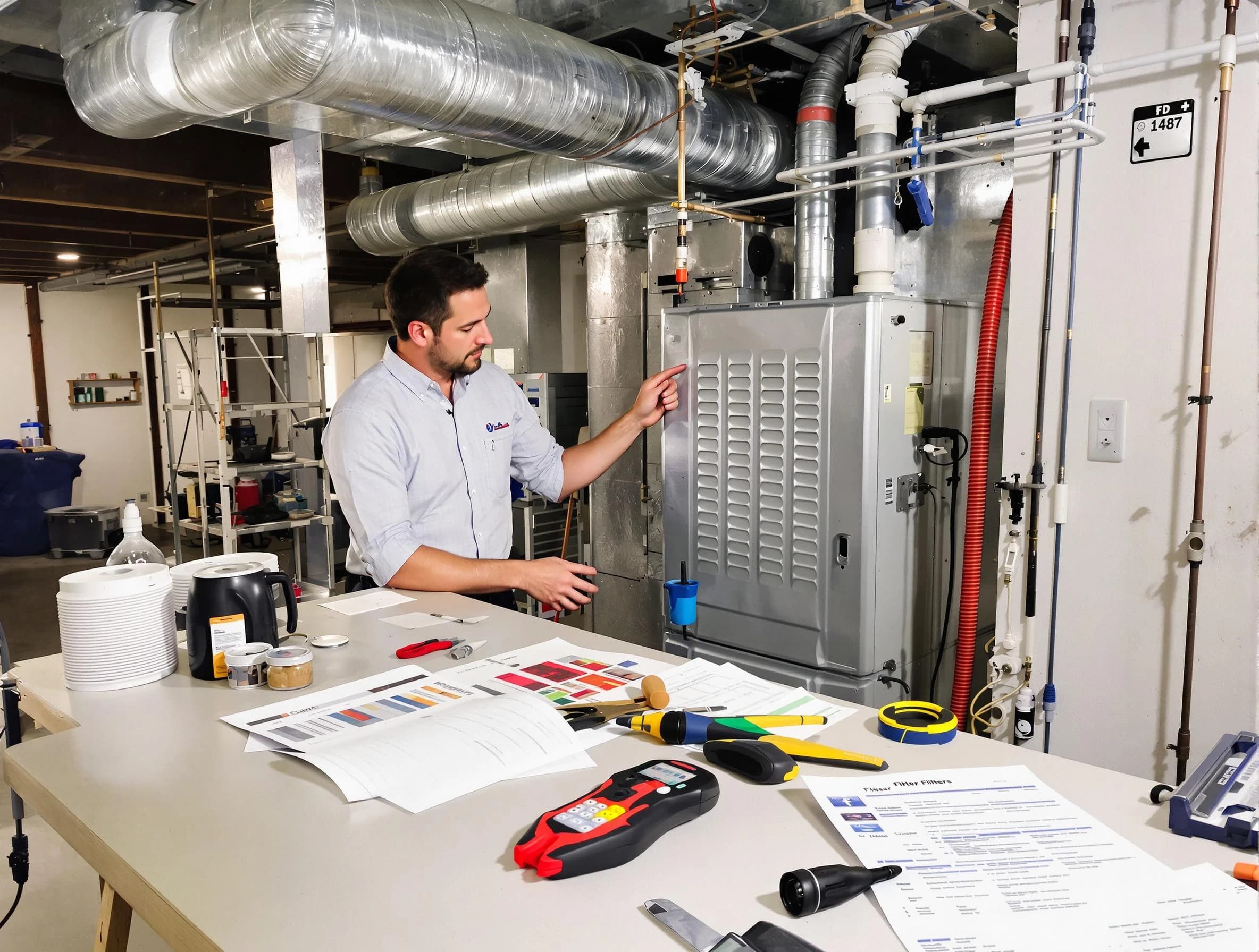 Christiana Air Duct Cleaning inspector conducting detailed filter system evaluation using professional diagnostic tools in Christiana