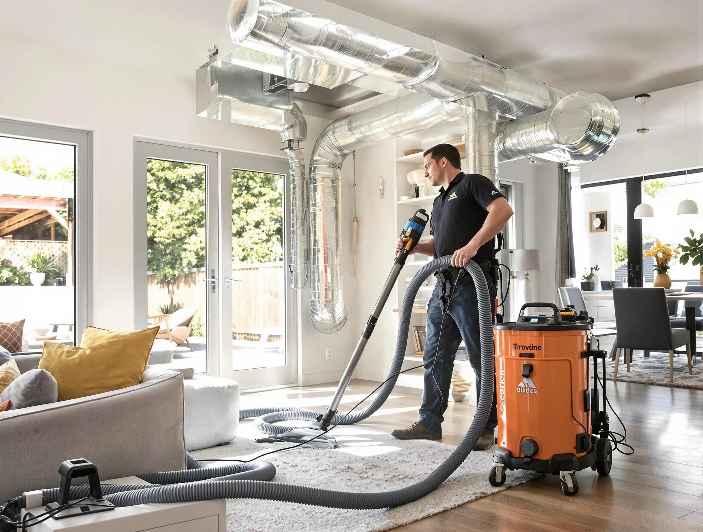 Christiana Air Duct Cleaning specialist performing thorough residential duct cleaning using advanced equipment in Christiana