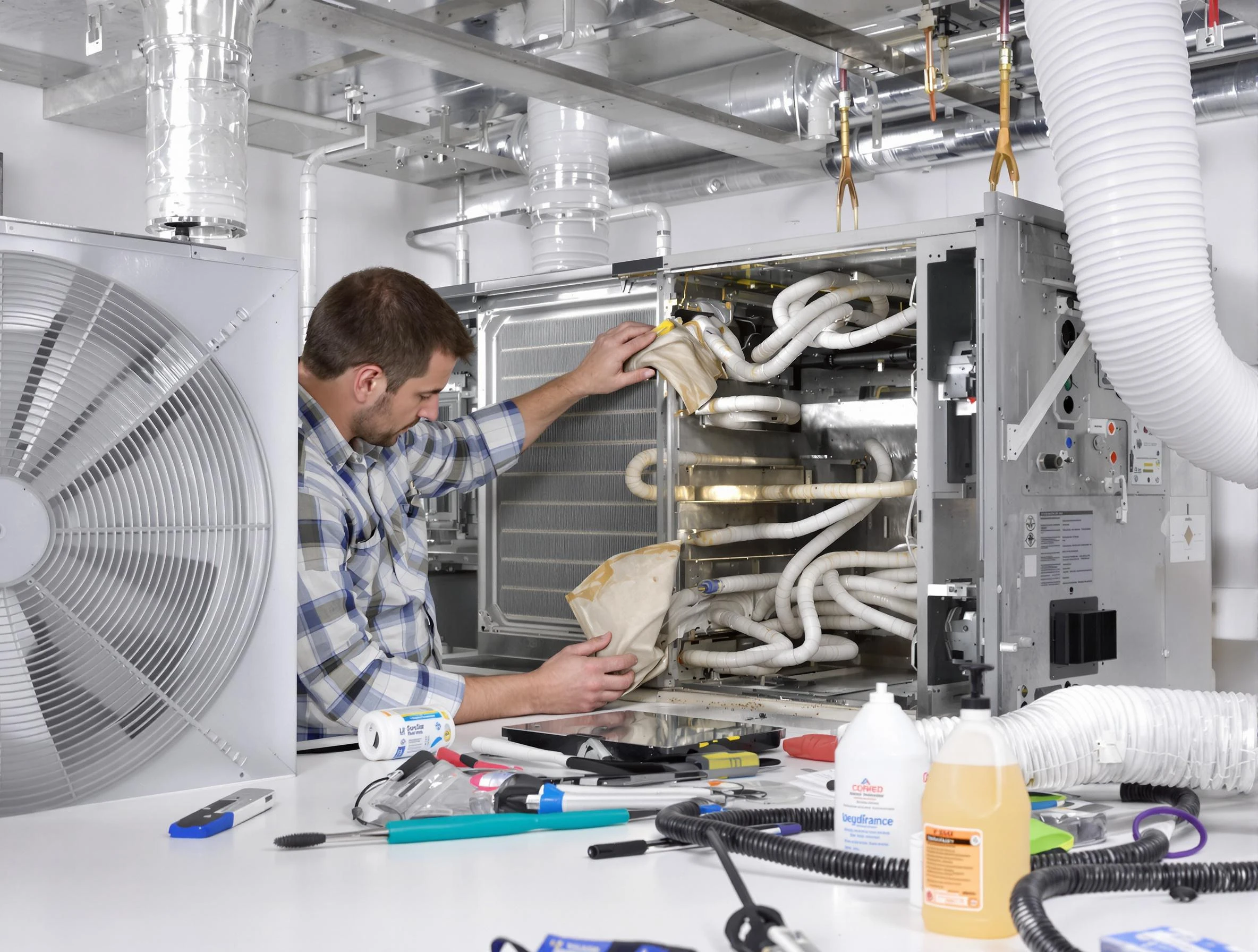 Christiana Air Duct Cleaning specialist performing precision AC coil cleaning in Christiana