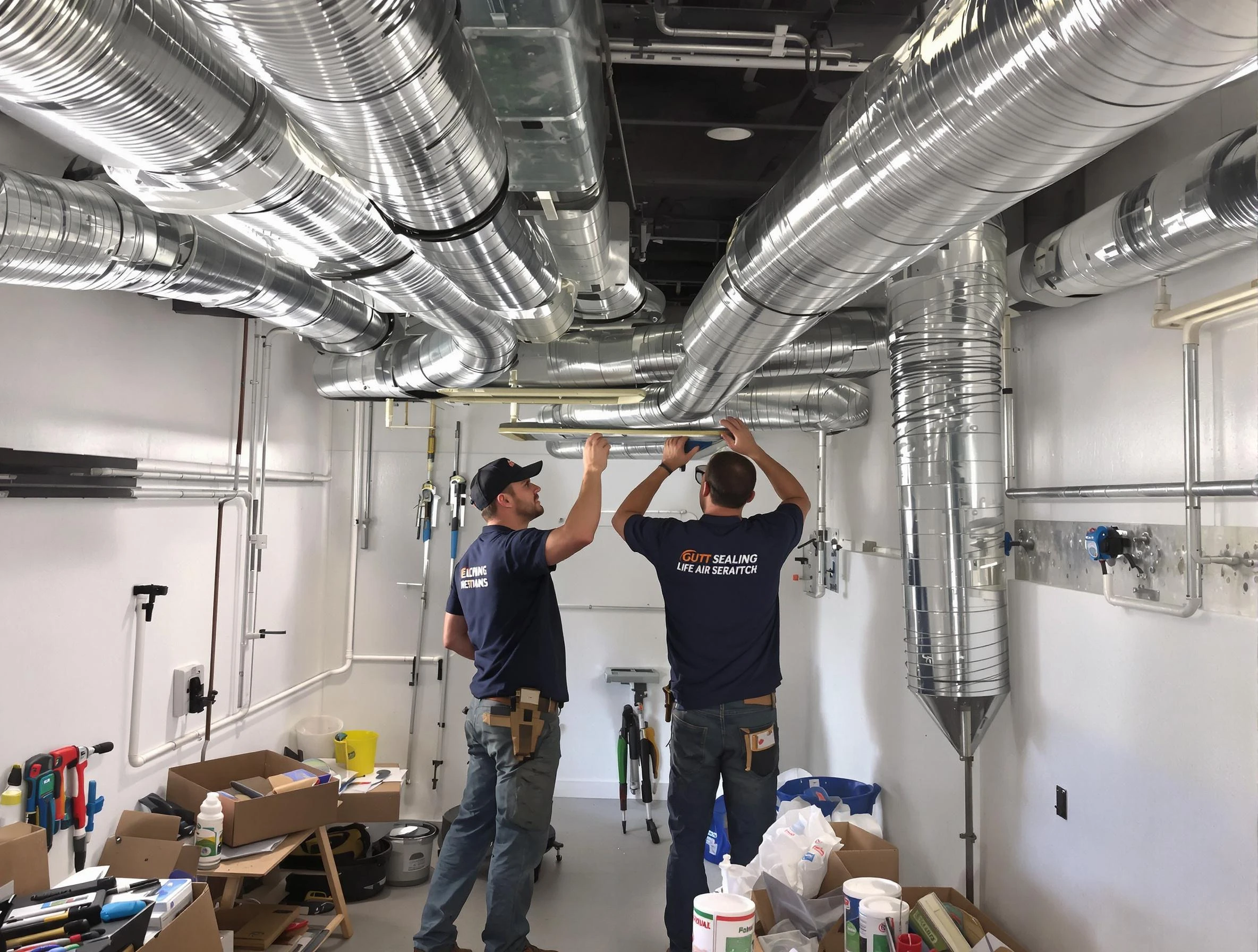 Christiana Air Duct Cleaning technician applying professional duct sealing solutions in Christiana